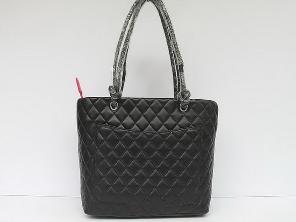 AAA Chanel Classic Black Tote Bags with White CC Logo 9005 Knockoff